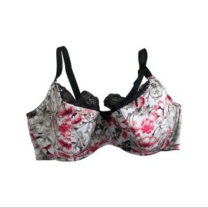 Cacique Lightly Lined French Balconette Lace Trimmed Bra